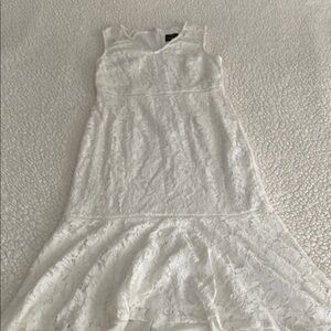 Adrianna Papell White Asymmetrical High Low Sundress
